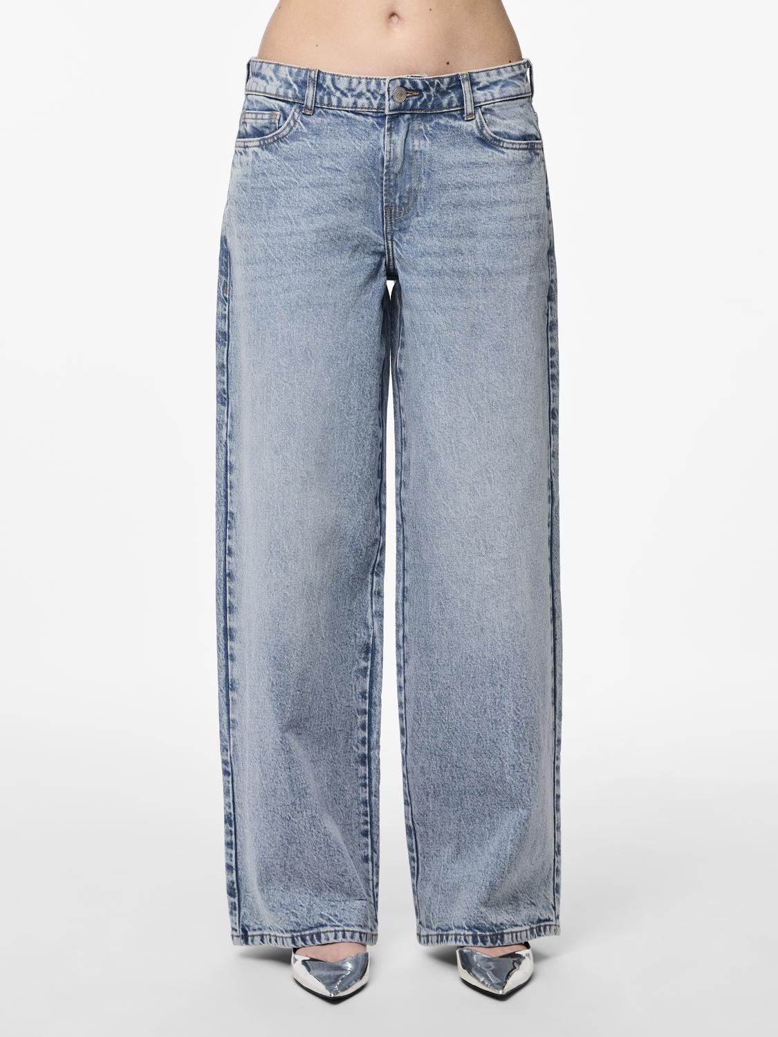 PCSELMA Jeans LOWWAIST - Light Blue Denim